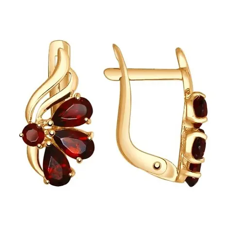 Серьги с английским замком из красного золота
