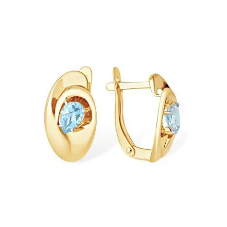 Серьги с английским замком из красного золота
