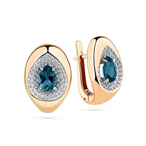 Серьги с английским замком из красного золота