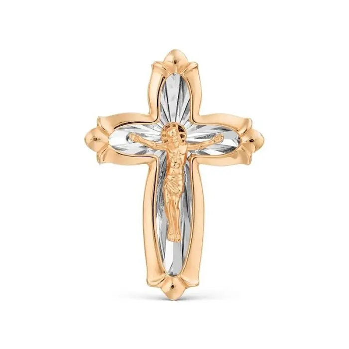 Подвеска крест из желтого золота
