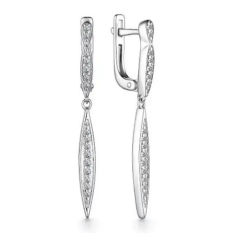 Серьги подвесные из серебра