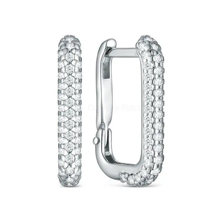 Серьги с английским замком из серебра вид 1