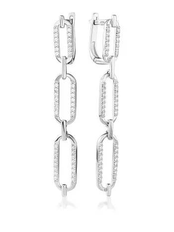 Серьги подвесные из серебра