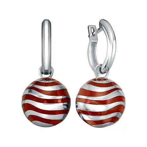 Серьги подвесные из серебра