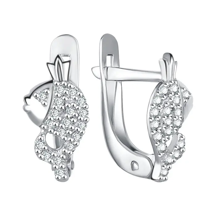 Серьги детские из серебра вид 1