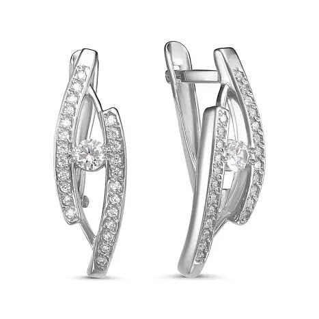 Серьги с английским замком из серебра