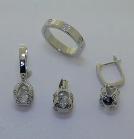 Серьги подвесные из серебра