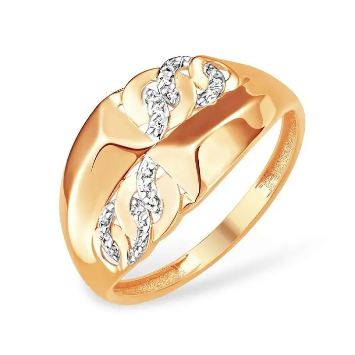 Кольцо декоративное из красного золота