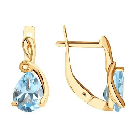 Серьги с английским замком из красного золота
