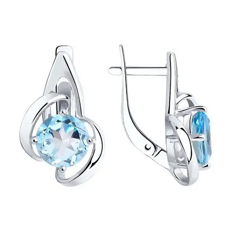 Серьги с английским замком из серебра