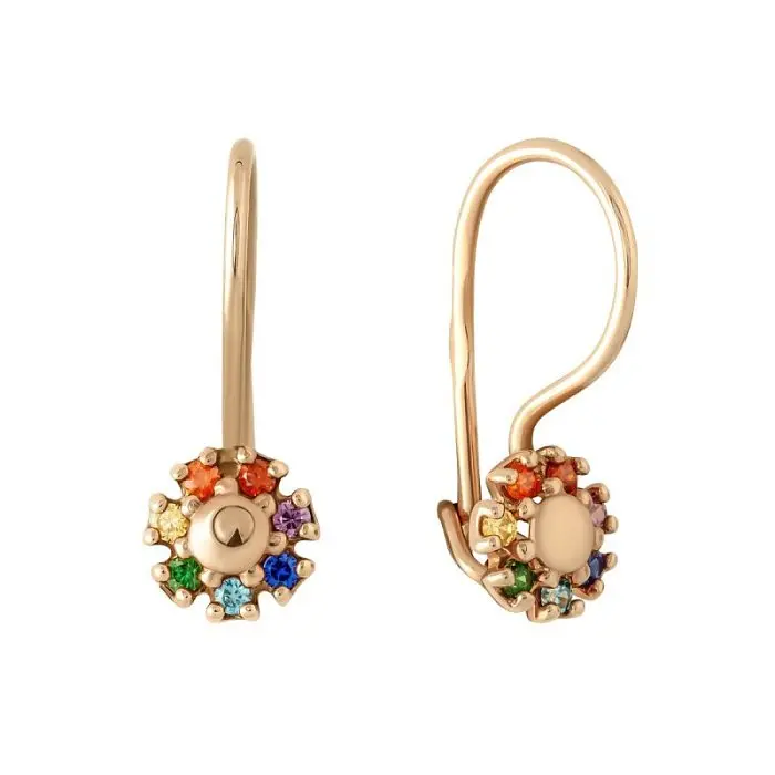 Серьги детские из красного золота