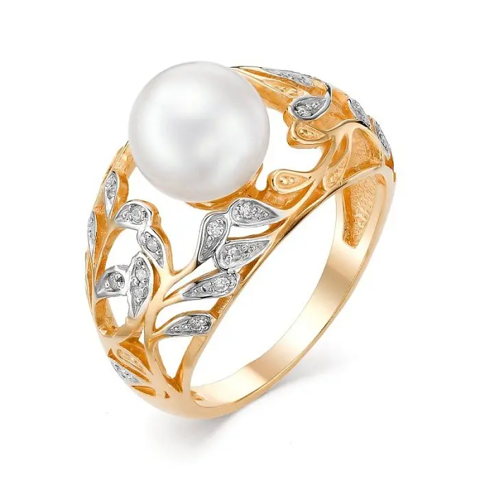 Кольцо декоративное из комбинированного золота