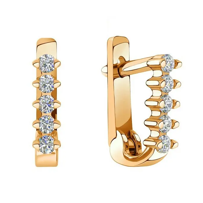Серьги детские из красного золота