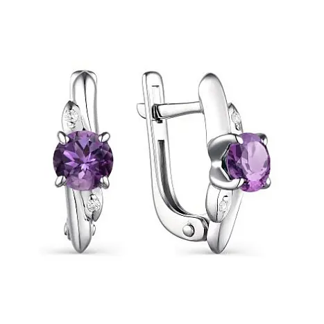 Серьги с английским замком из серебра
