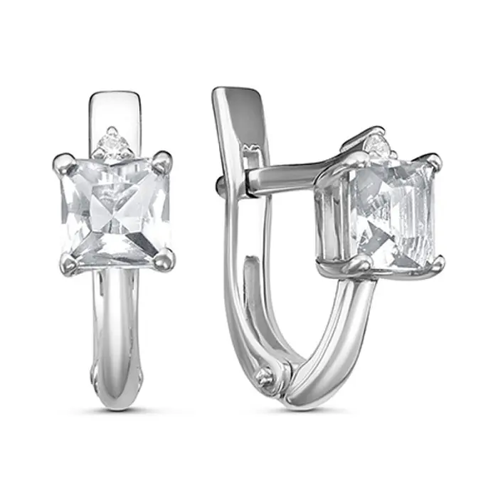 Серьги с английским замком из серебра