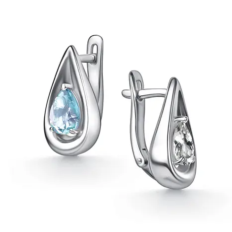 Серьги с английским замком из серебра