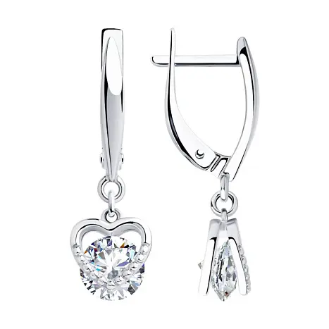 Серьги подвесные из серебра