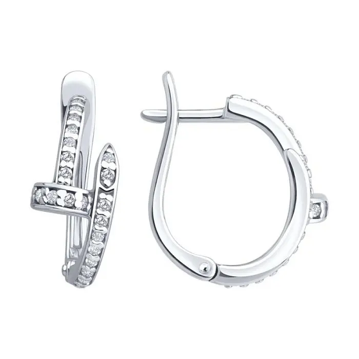 Серьги с английским замком из серебра