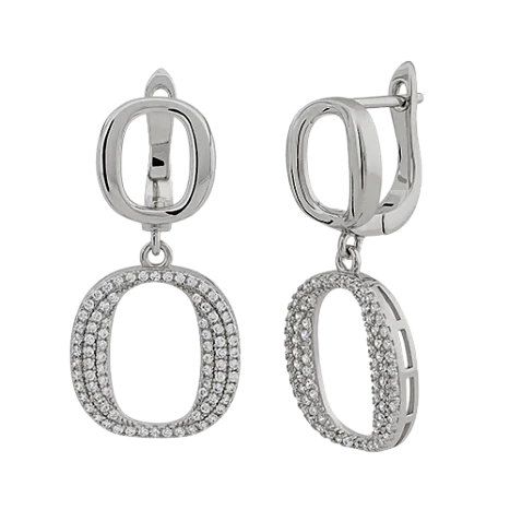 Серьги подвесные из серебра