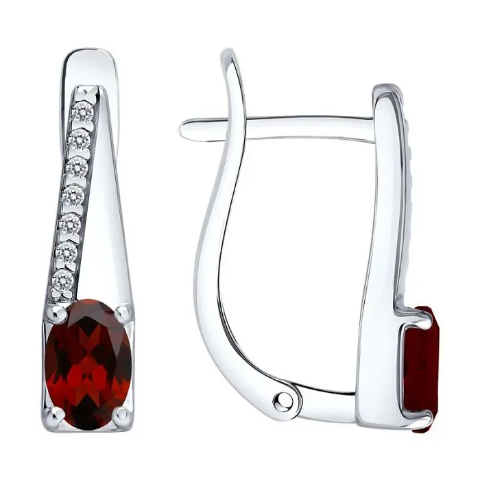 Серьги с английским замком из серебра