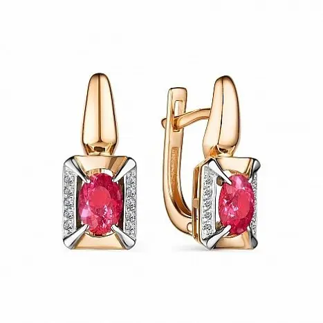 Серьги с английским замком из красного золота