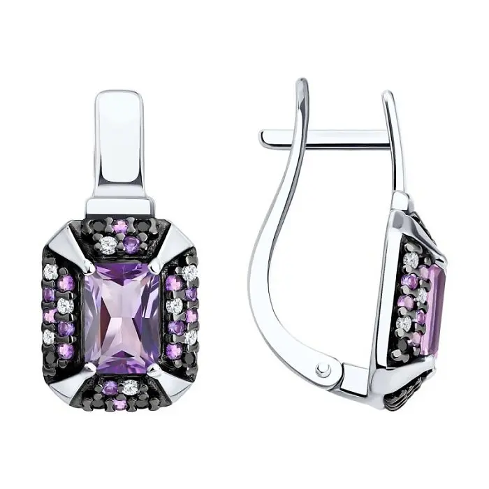 Серьги с английским замком из серебра