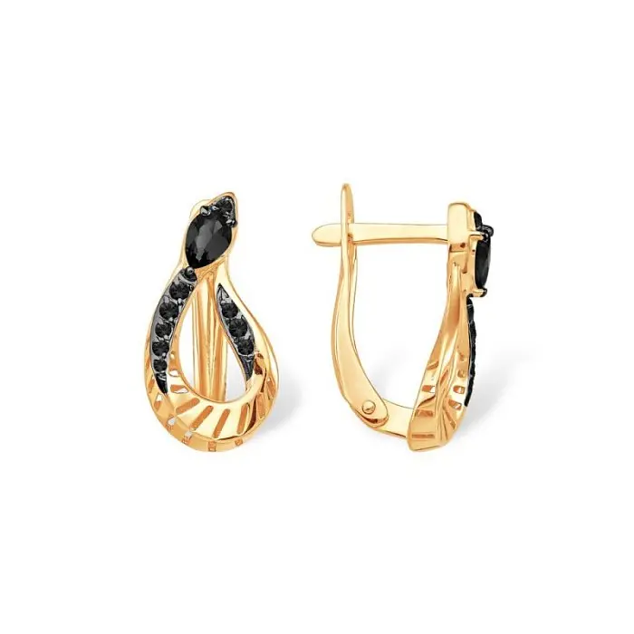 Серьги с английским замком из красного золота