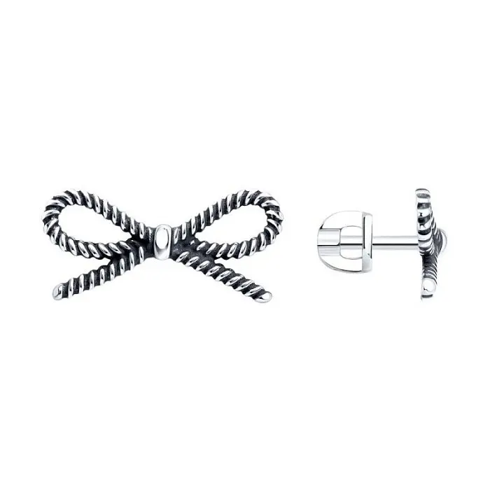 Серьги пуссеты из серебра