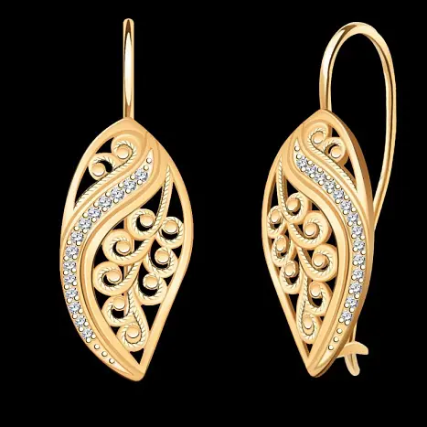 Серьги петельки из красного золота