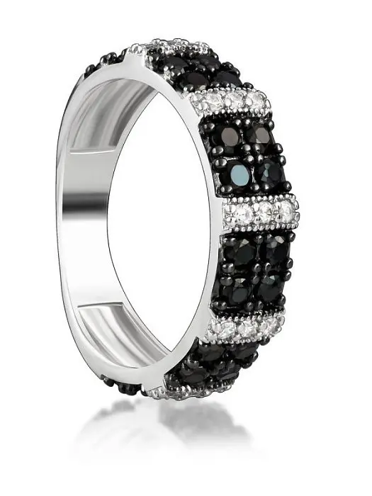 Кольцо декоративное из серебра вид 1