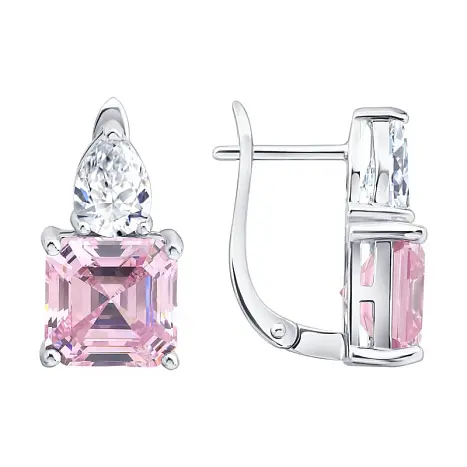 Серьги с английским замком из серебра