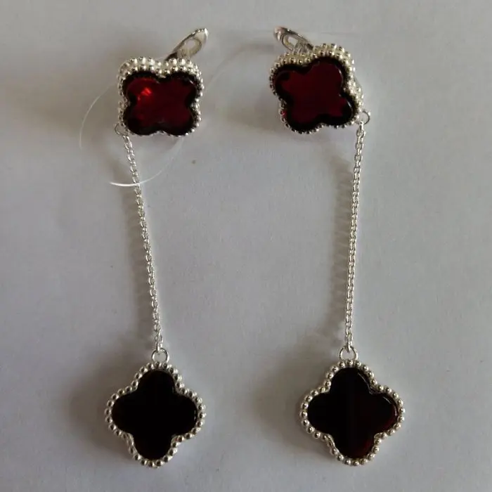 Серьги подвесные из серебра