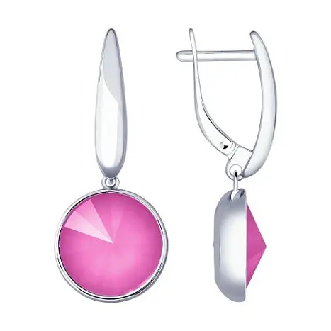 Серьги подвесные из серебра