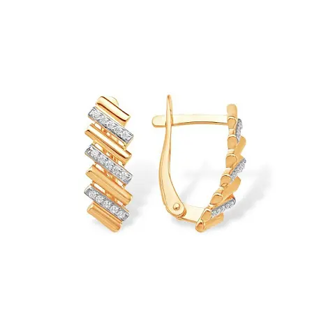 Серьги с английским замком из красного золота