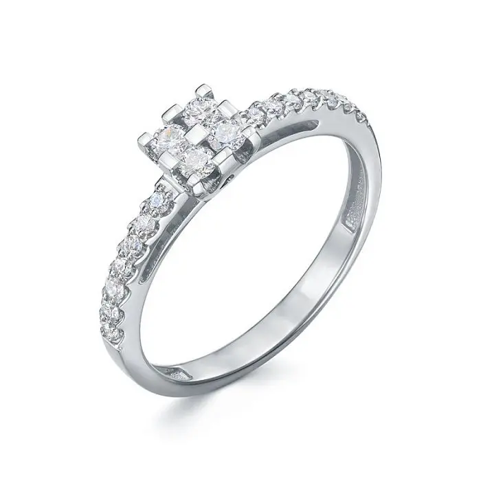 Кольцо декоративное из белого золота