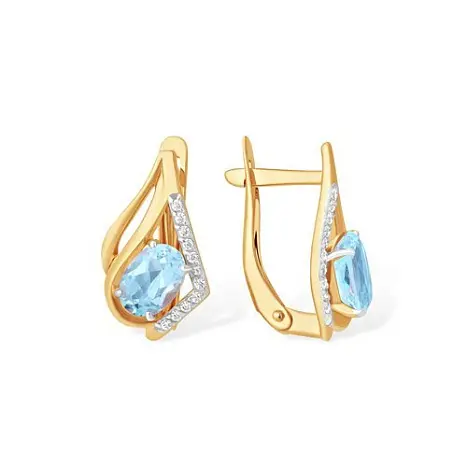 Серьги с английским замком из красного золота