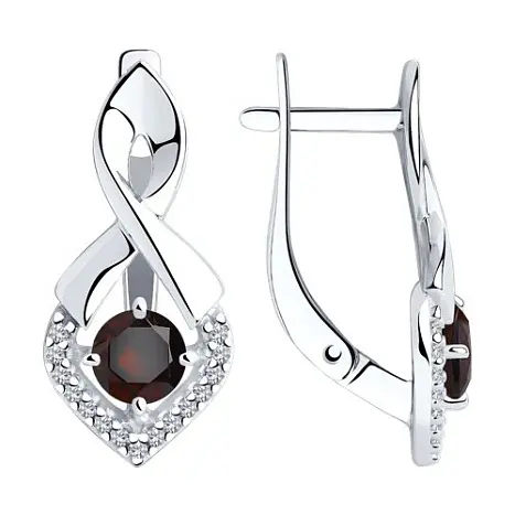 Серьги с английским замком из серебра