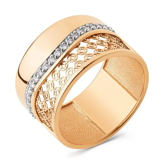 Кольцо декоративное из красного золота