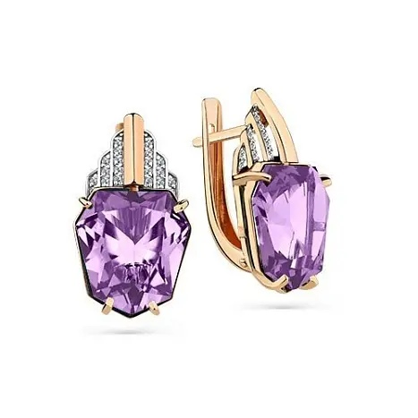 Серьги с английским замком из красного золота