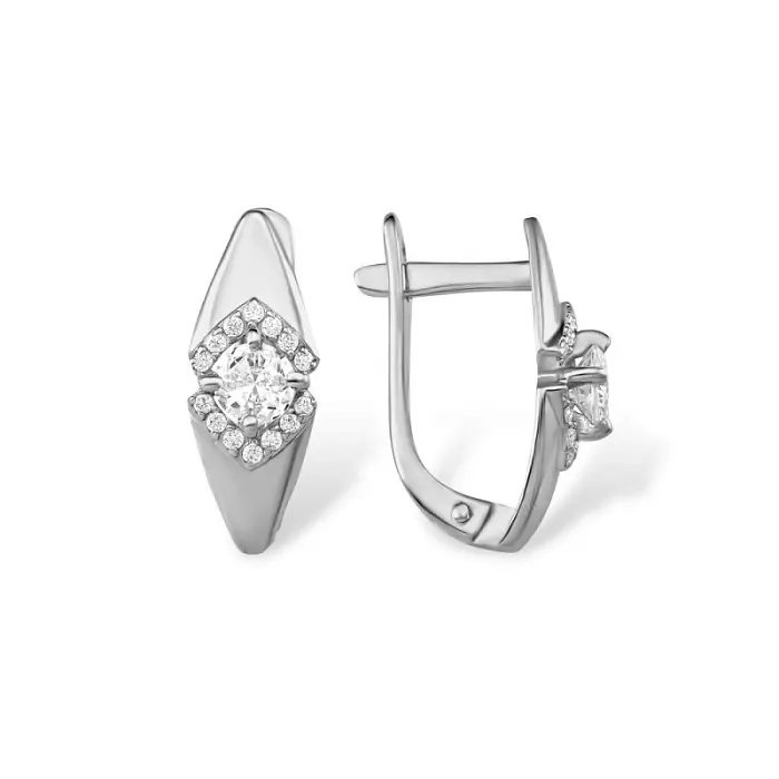 Серьги с английским замком из серебра
