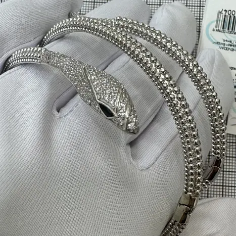 Браслет жесткий из серебра