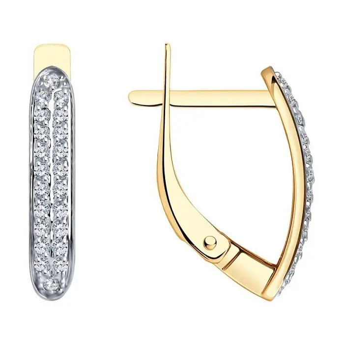 Серьги с английским замком из красного золота