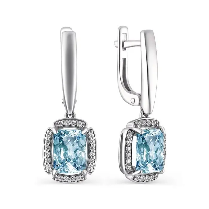 Серьги подвесные из серебра