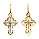 Подвеска крест из комбинированного золота