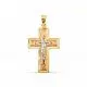 Подвеска крест из комбинированного золота