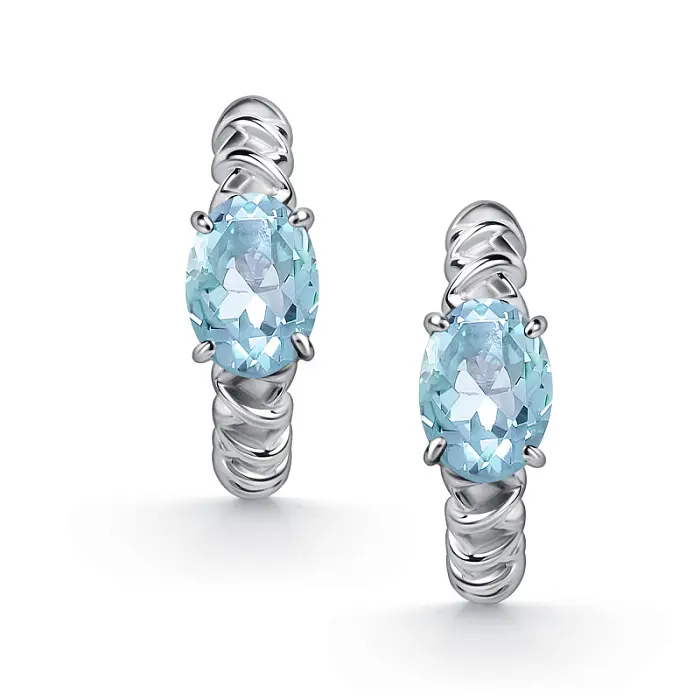 Серьги с английским замком из серебра