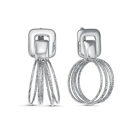 Серьги подвесные из серебра