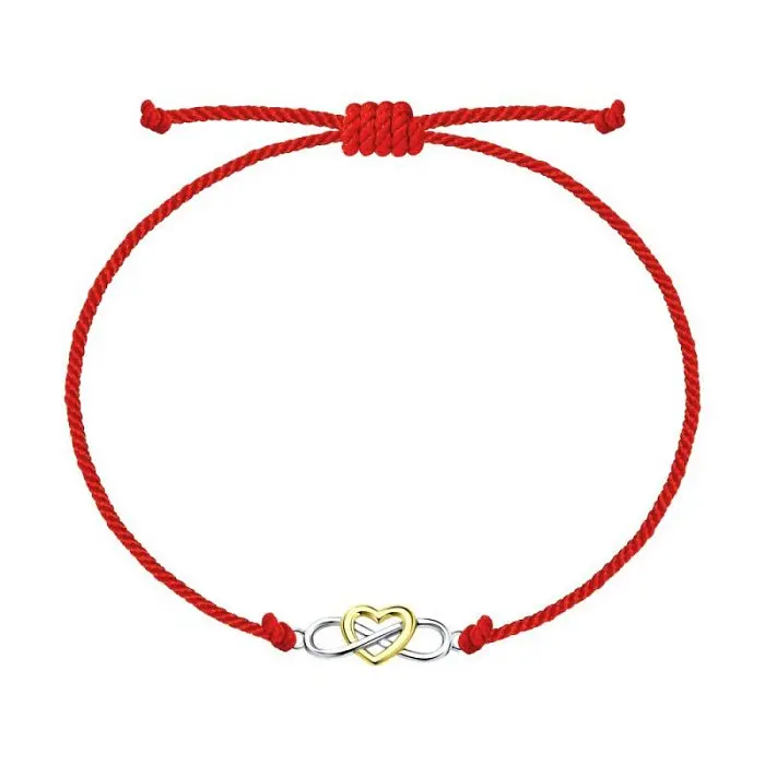 Браслет шнурок из серебра