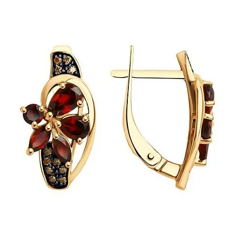 Серьги с английским замком из красного золота