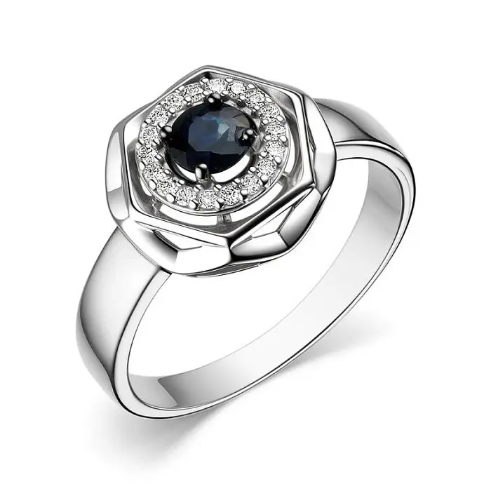 Кольцо декоративное из белого золота вид 1